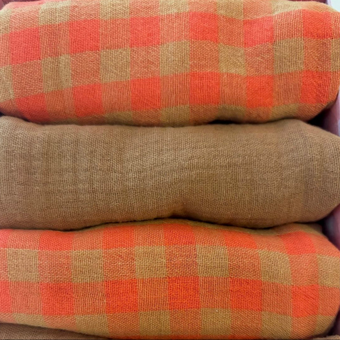 Coffret 4 Serviettes de Table – Double Gaze de Coton Vichy