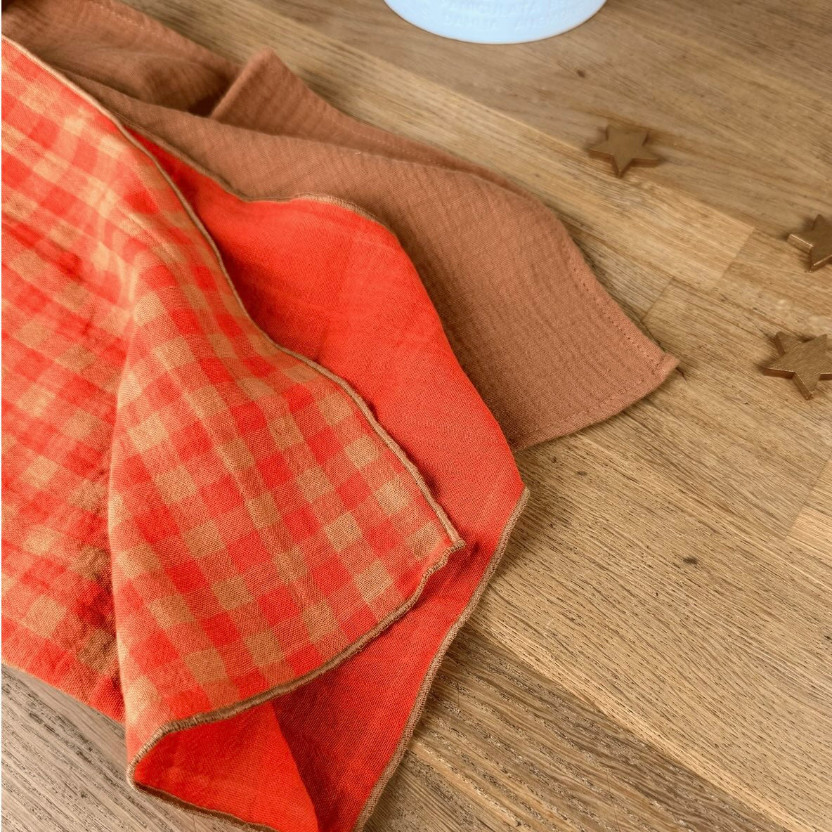 Coffret 4 Serviettes de Table – Double Gaze de Coton Vichy