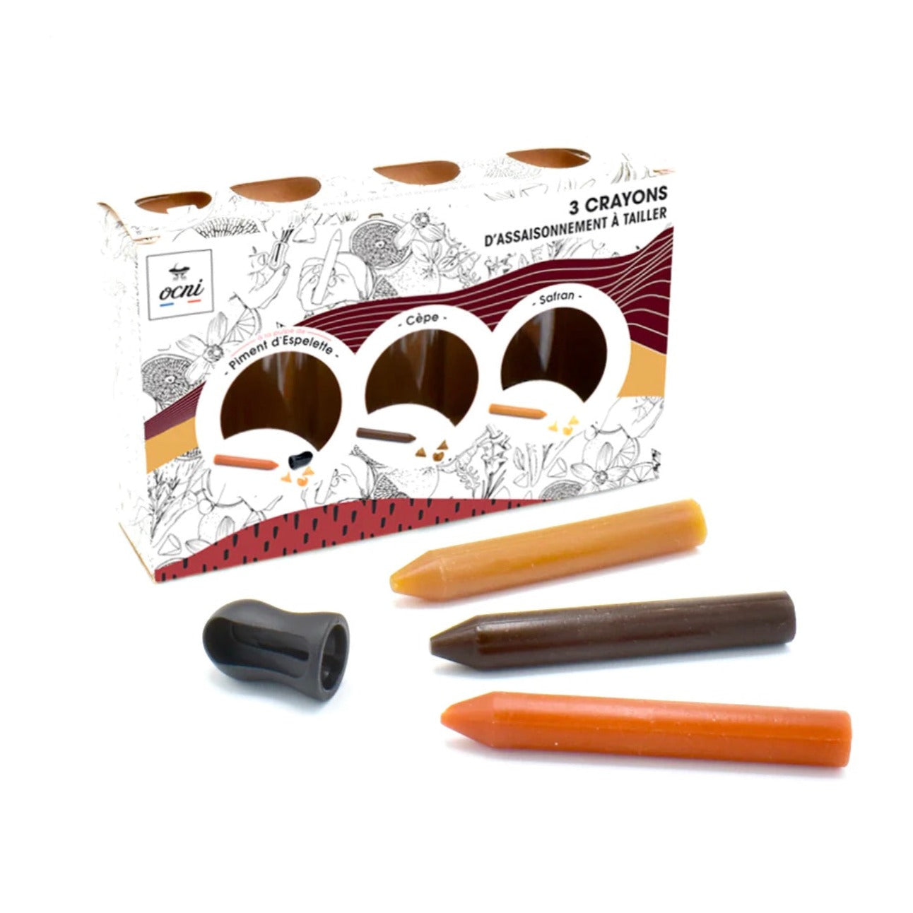 Coffret Epicurien 3 crayons -Piment d'Espelette / Cèpe / Safran