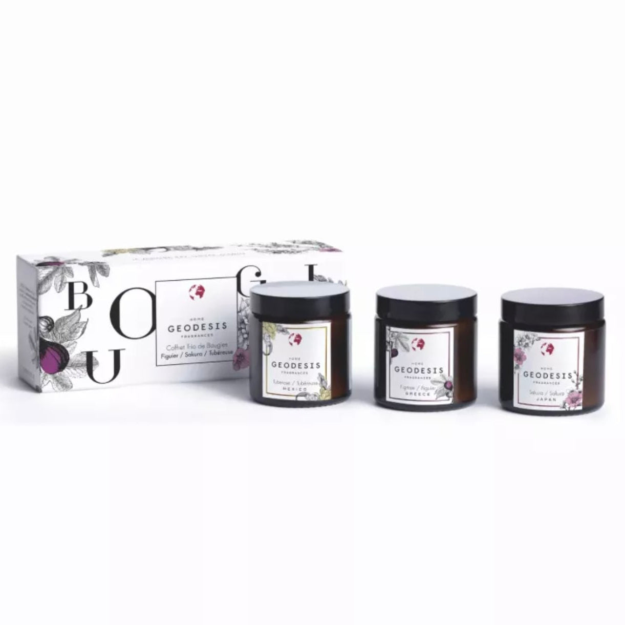 Coffret trio bougies pommadier