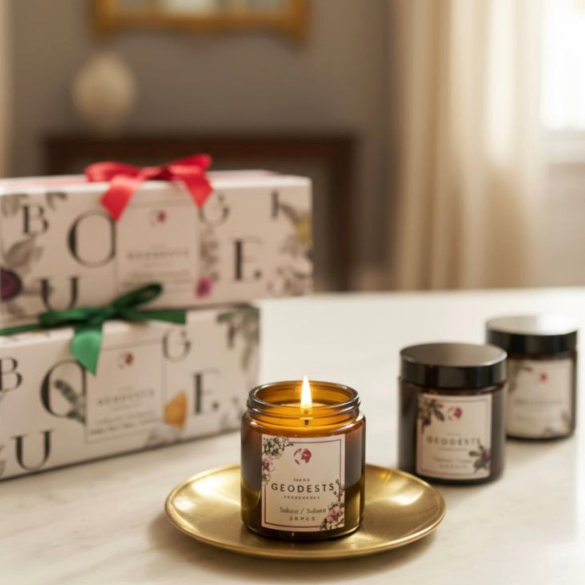 Coffret trio bougies pommadier
