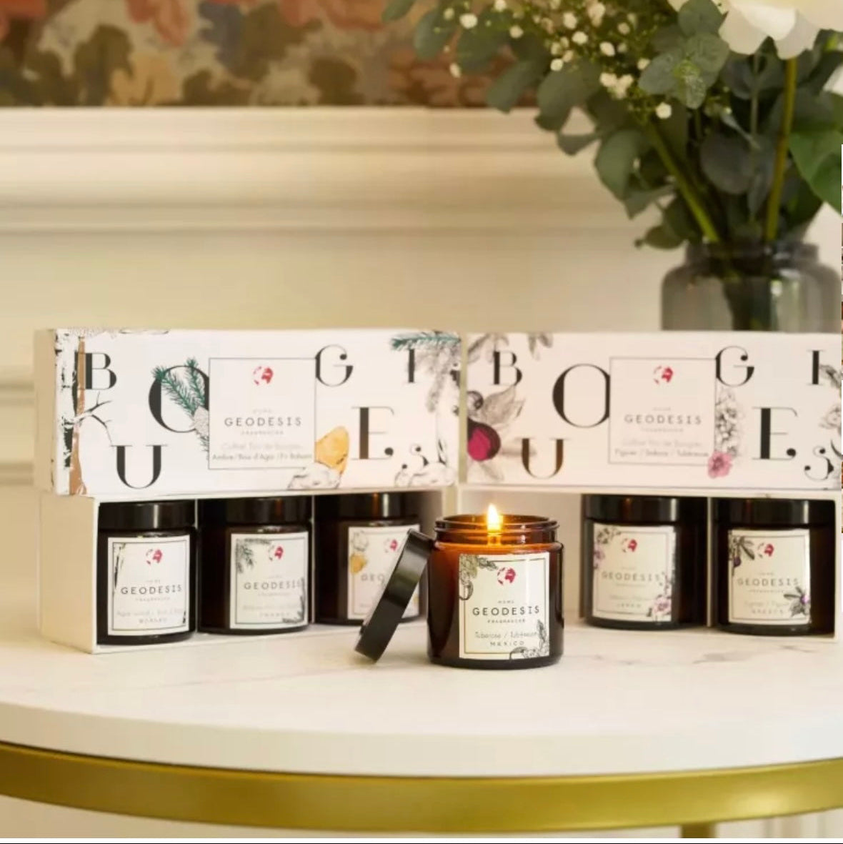 Coffret trio bougies pommadier