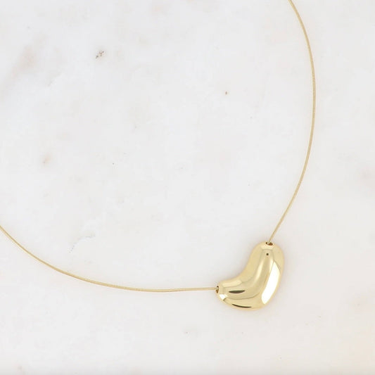 Collier - maille serpent pendentif courbé et creux