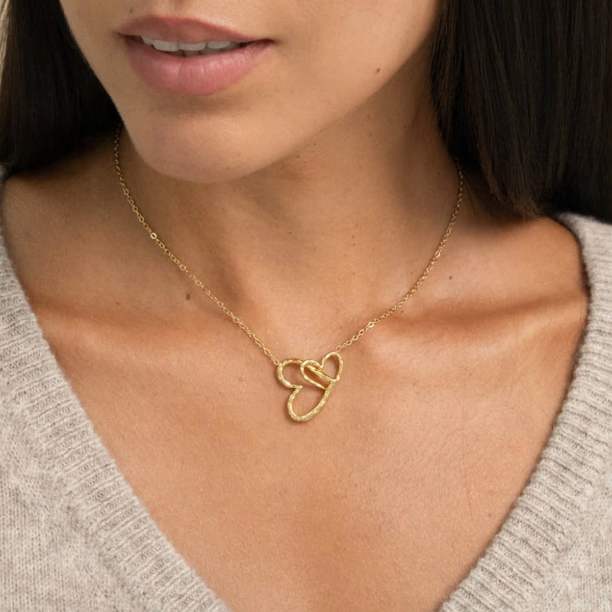 Collier 2 coeurs ajourés