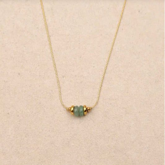 Collier Mounette pierres de couleur