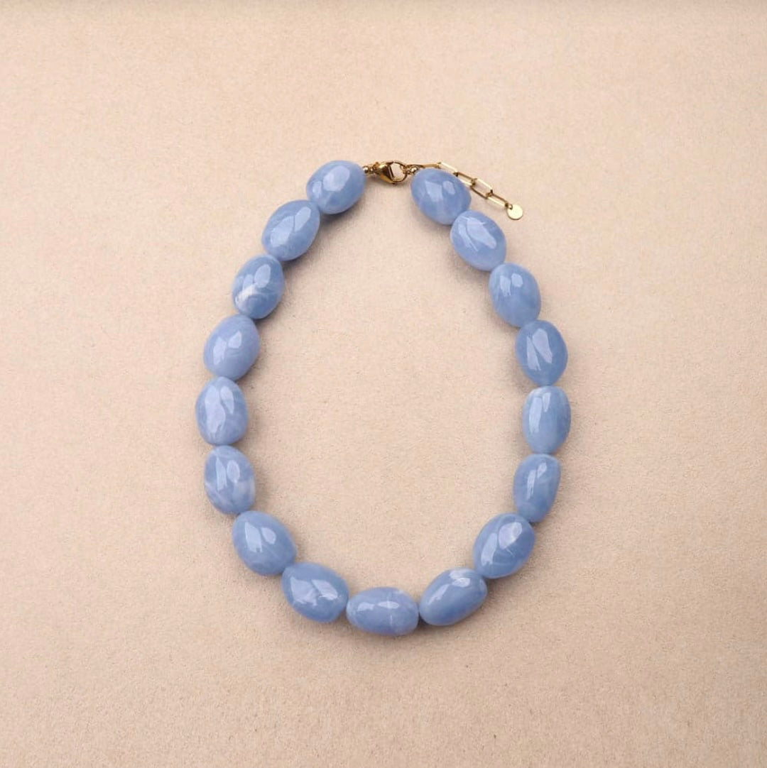 Collier beans résine couleur