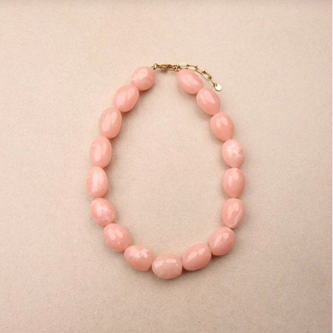 Collier beans résine couleur