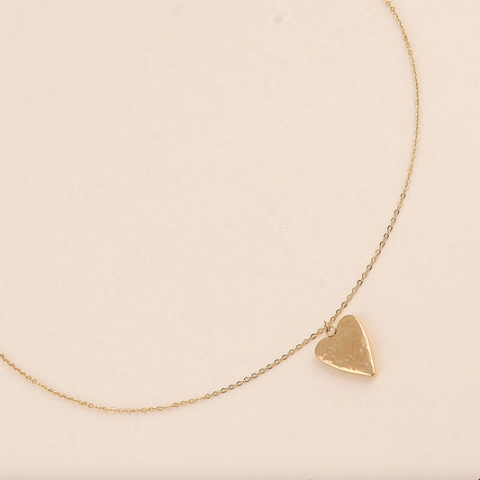 Collier coeur martelé