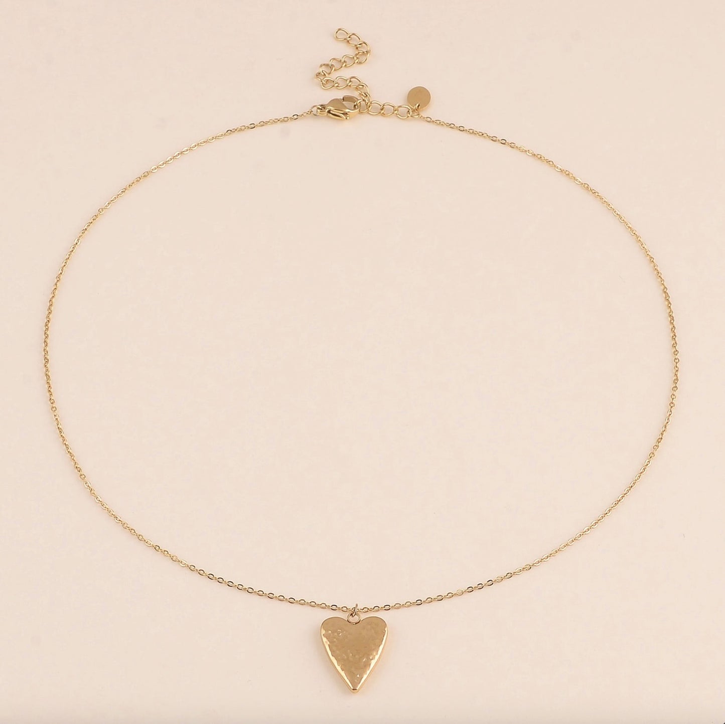 Collier coeur martelé