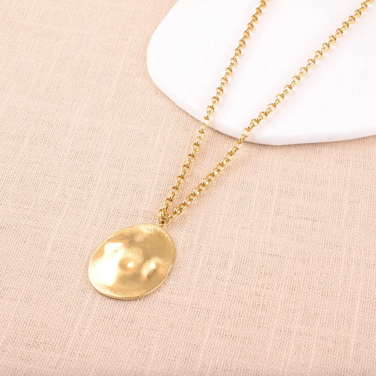 Collier grande pièce ondulée brossée mat