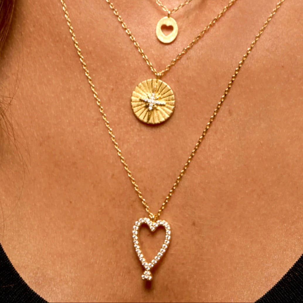 Collier Twin hearts Or