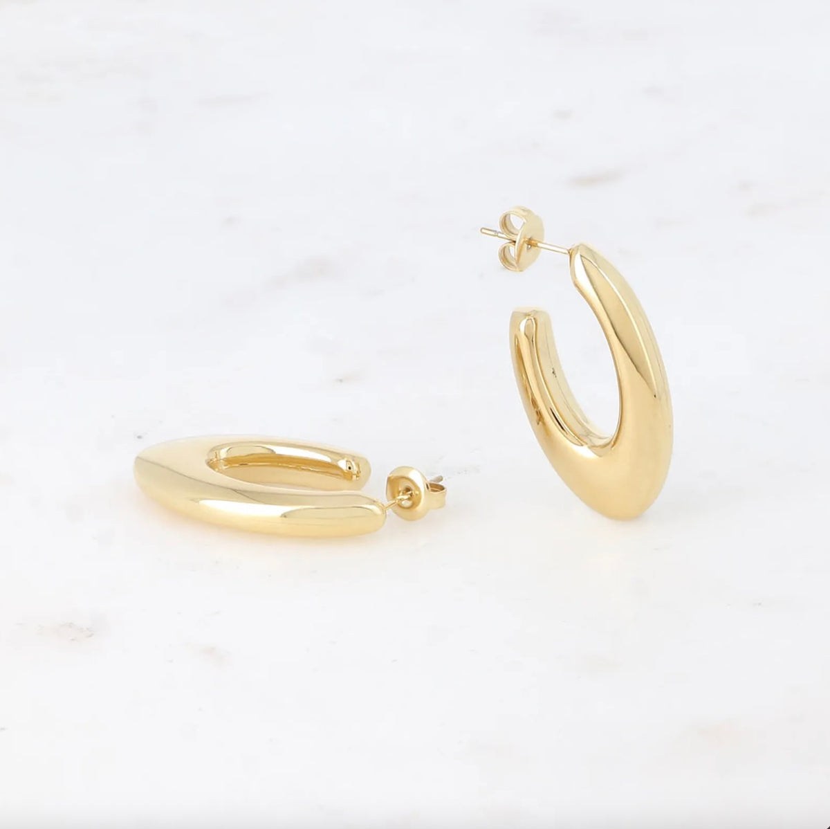 Boucles d'oreilles - ovale épaisse