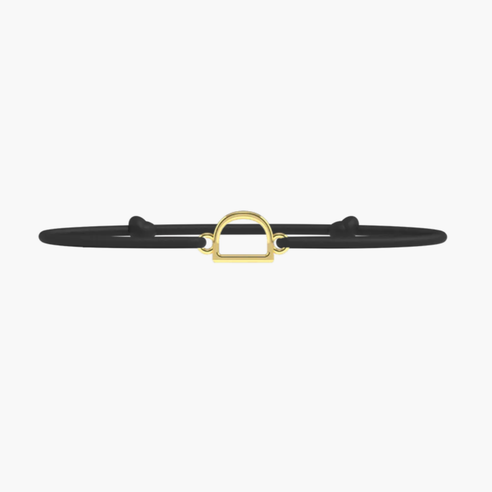 Bracelet Lettre- lien fin Noir