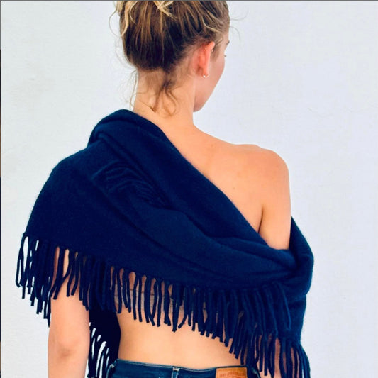 Echarpe cachemire marine