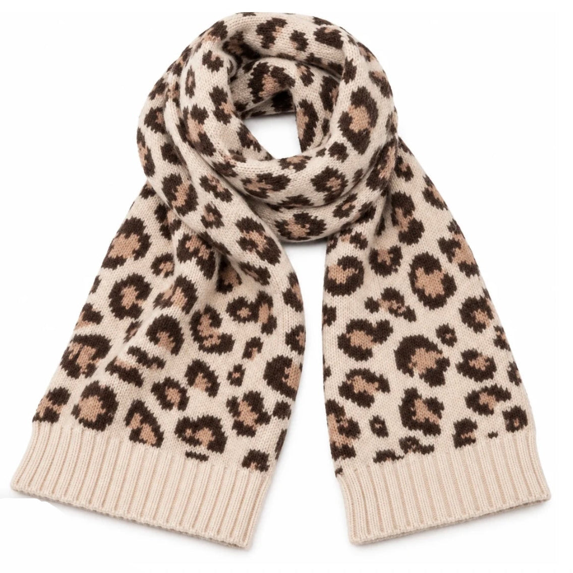 Echarpe Laine et Angora Léopard Ecru
