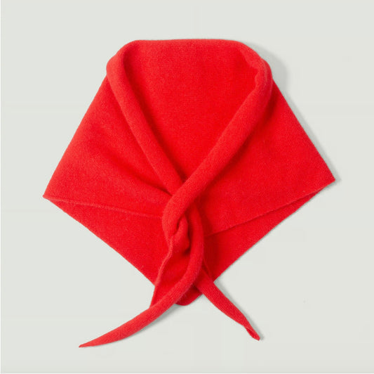 Écharpe triangulaire Laine et Angora Red