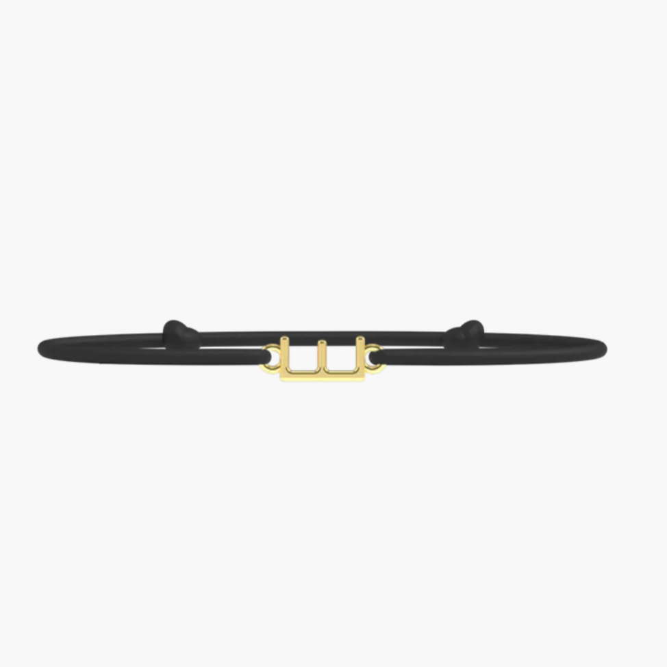 Bracelet Lettre- lien fin Noir