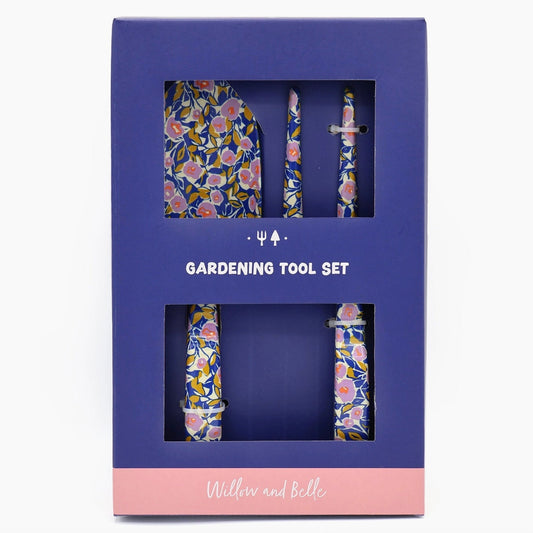 Ensemble d'outils de jardin Fourchette et Truelle fleurs mauves