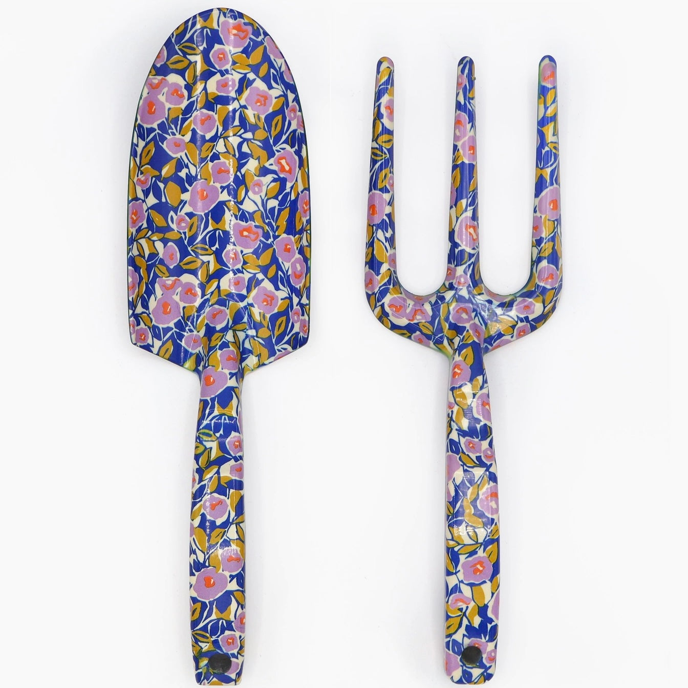 Ensemble d'outils de jardin Fourchette et Truelle fleurs mauves