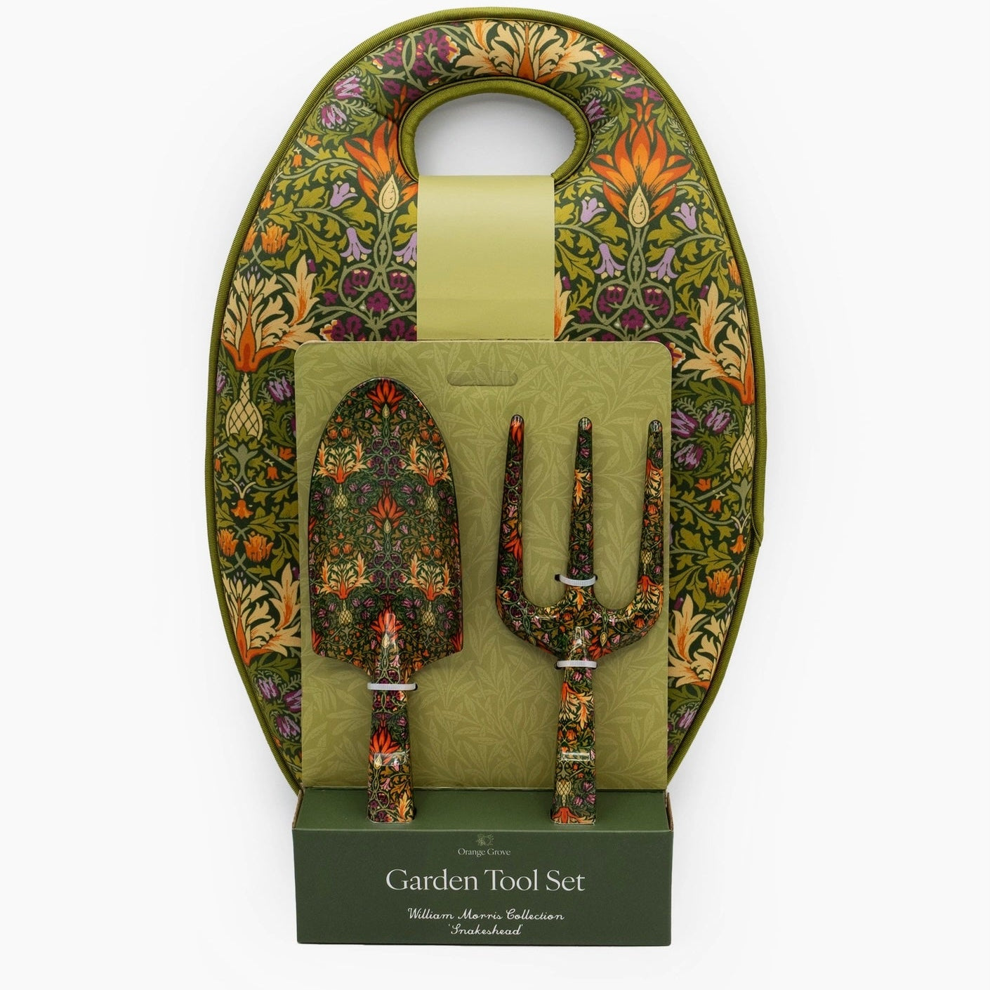 Ensemble d'outils de jardinage et de genouillère – Design William Morris Snakeshead