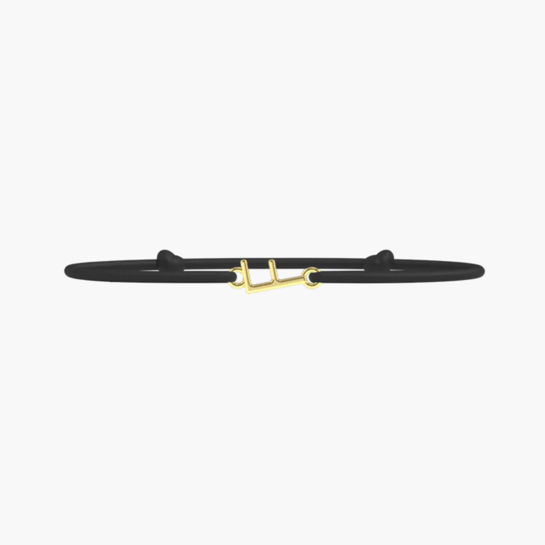 Bracelet Lettre- lien fin Noir