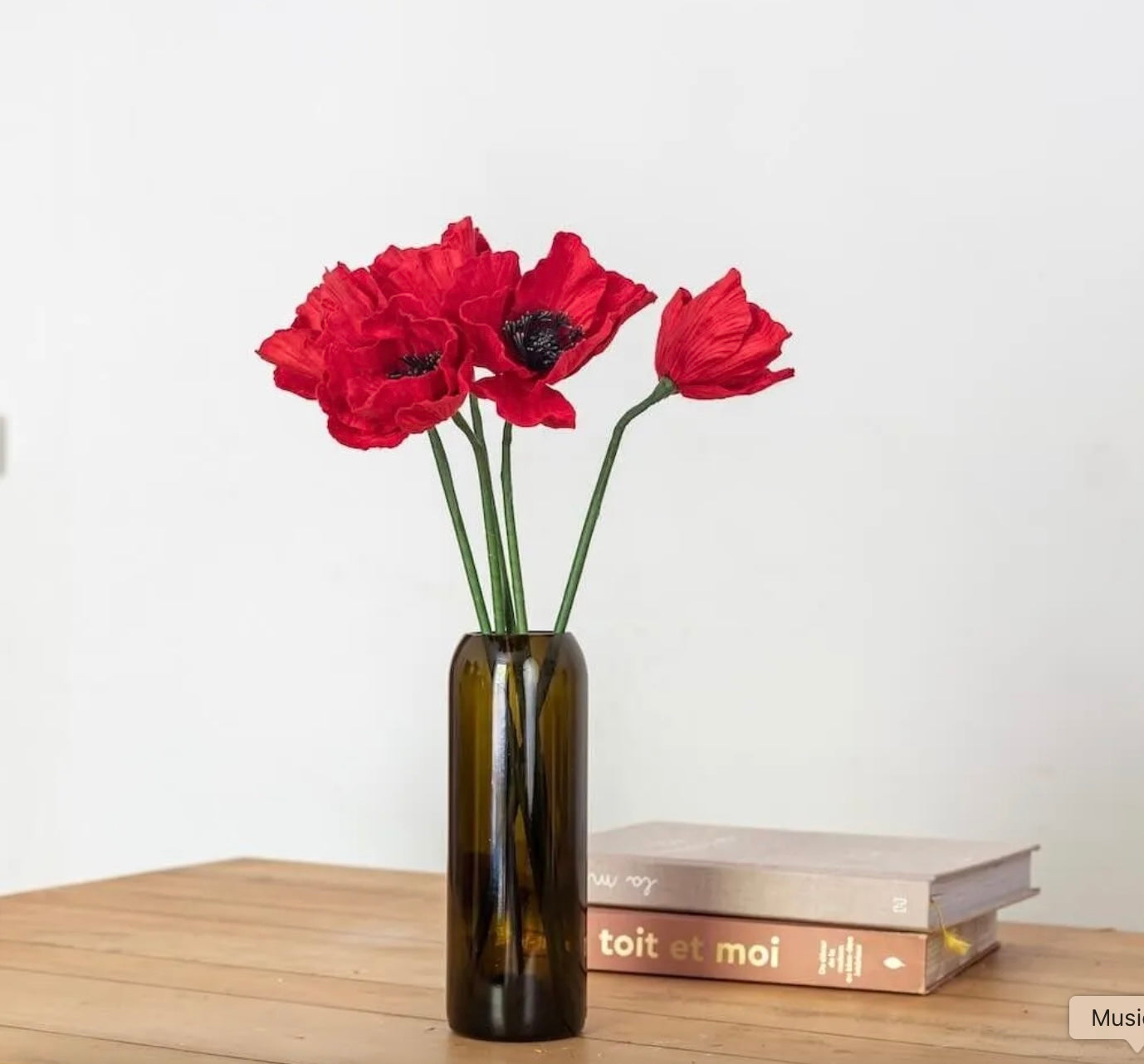 Fleur en papier coquelicot