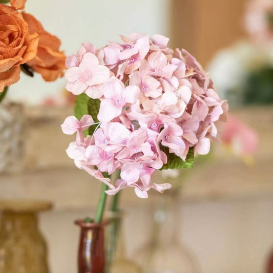 Fleur papier hortensia mauve rose