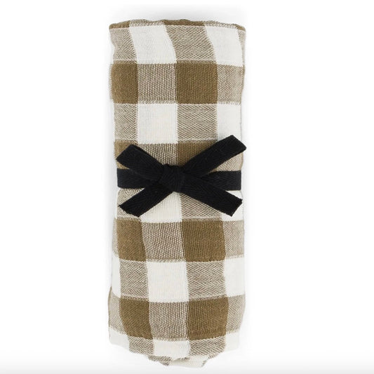 Foulard / Lange vichy ecru & taupe