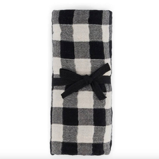 Foulard / Lange vichy grège & noir
