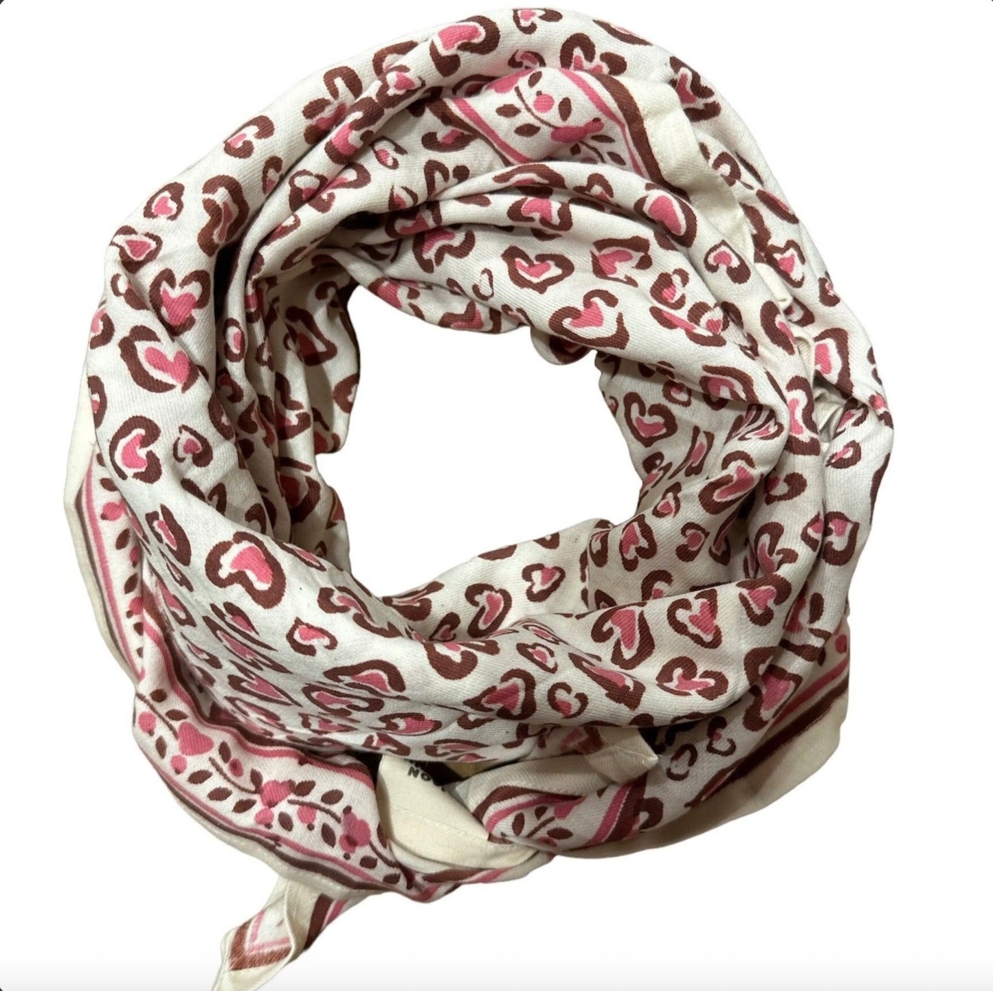 Foulard léopard Cerise