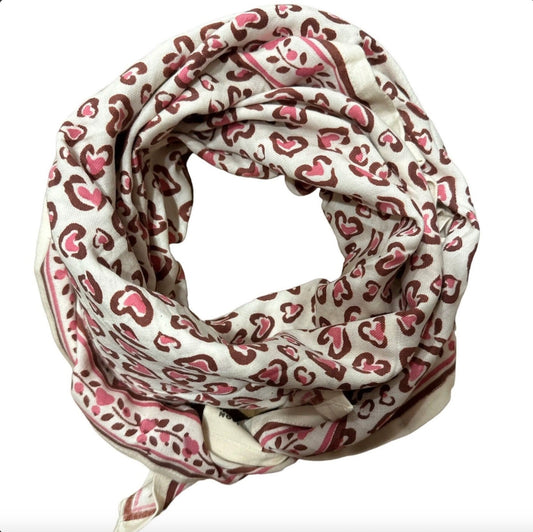 Foulard léopard Cerise