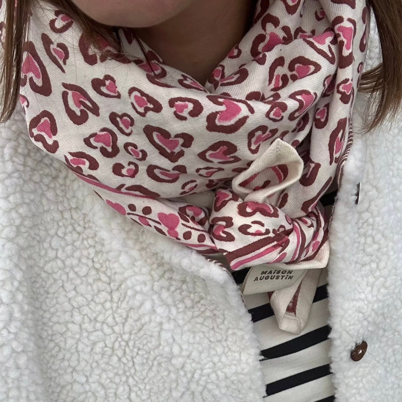 Foulard léopard Cerise