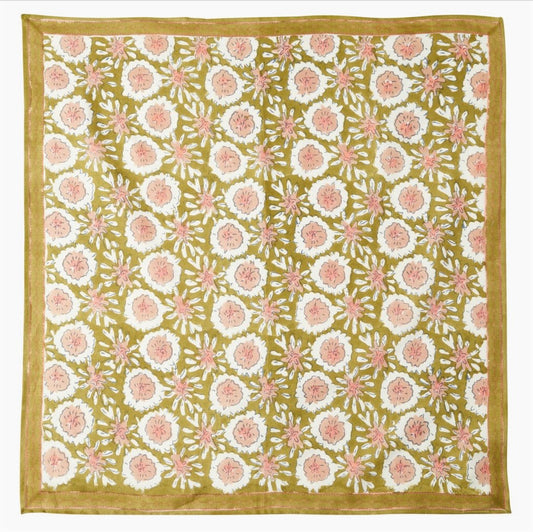 Foulard Olive et rose