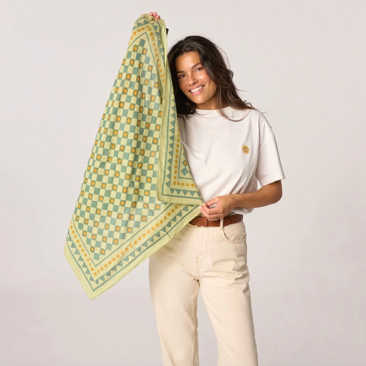 Foulard 100% coton vert