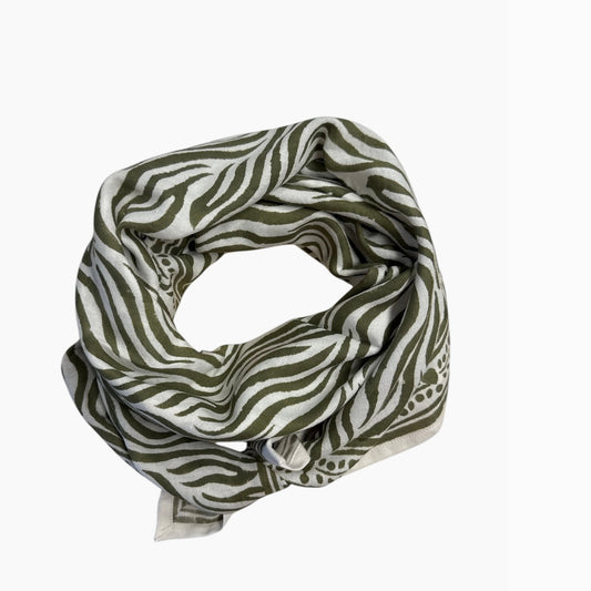 Foulard Zèbre Kaki