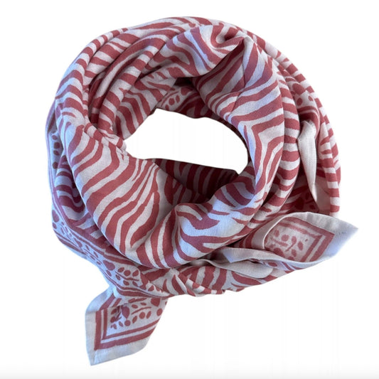 Foulard Zèbre Rose