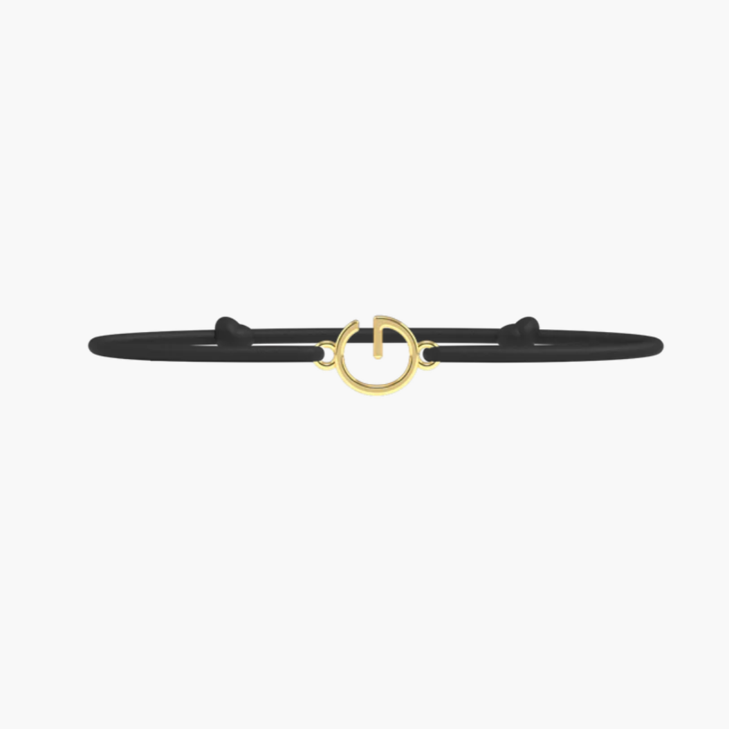 Bracelet Lettre- lien fin Noir