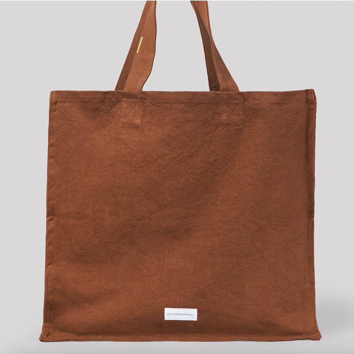 Grand cabas en toile de coton bio - Marron caramel