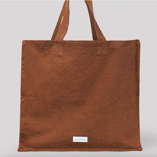 Grand cabas en toile de coton bio - Marron caramel