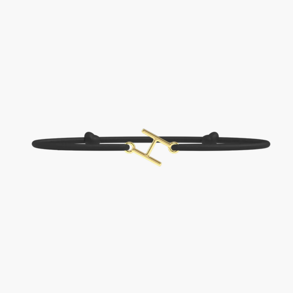 Bracelet Lettre- lien fin Noir