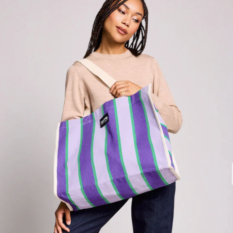 cabas rayures violet hindbag