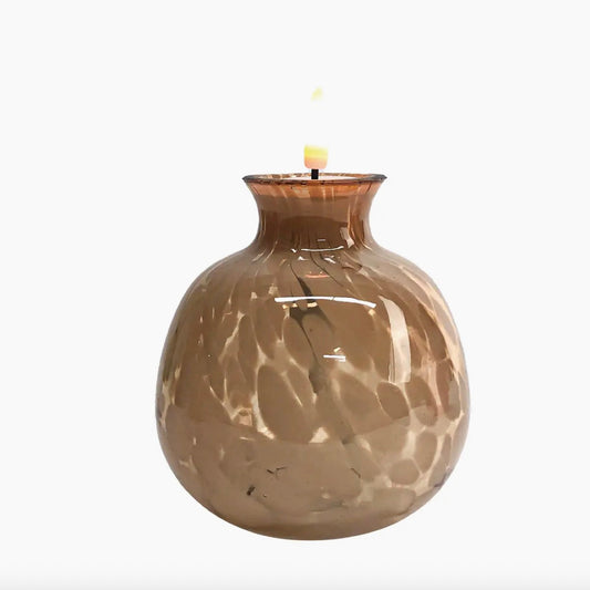 Lampe Led boule tacheté beige