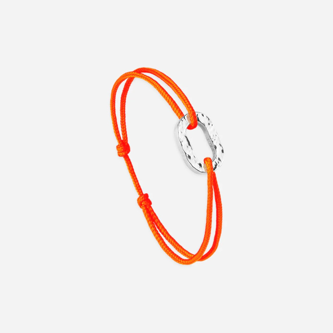 Bracelet Maillon Plat 16mm Plaqué Argent Martelé