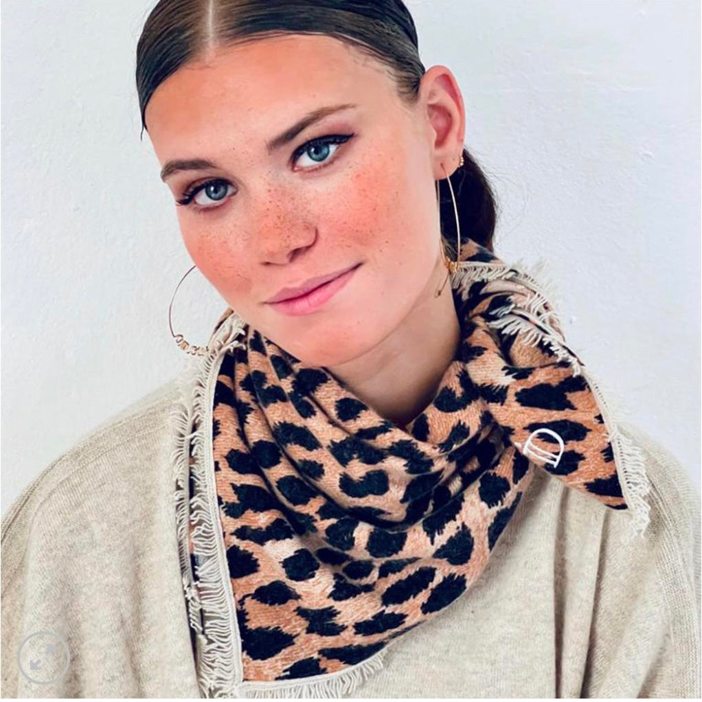 Mini écharpe cachemire Léopard