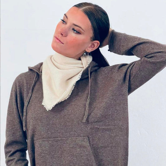 Mini écharpe cachemire beige