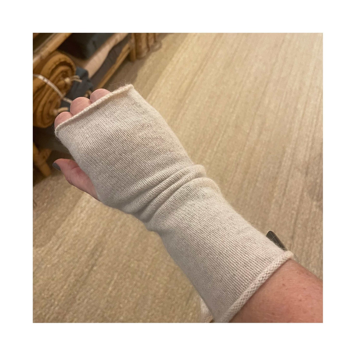 Mitaines Laine et Angora Naturel