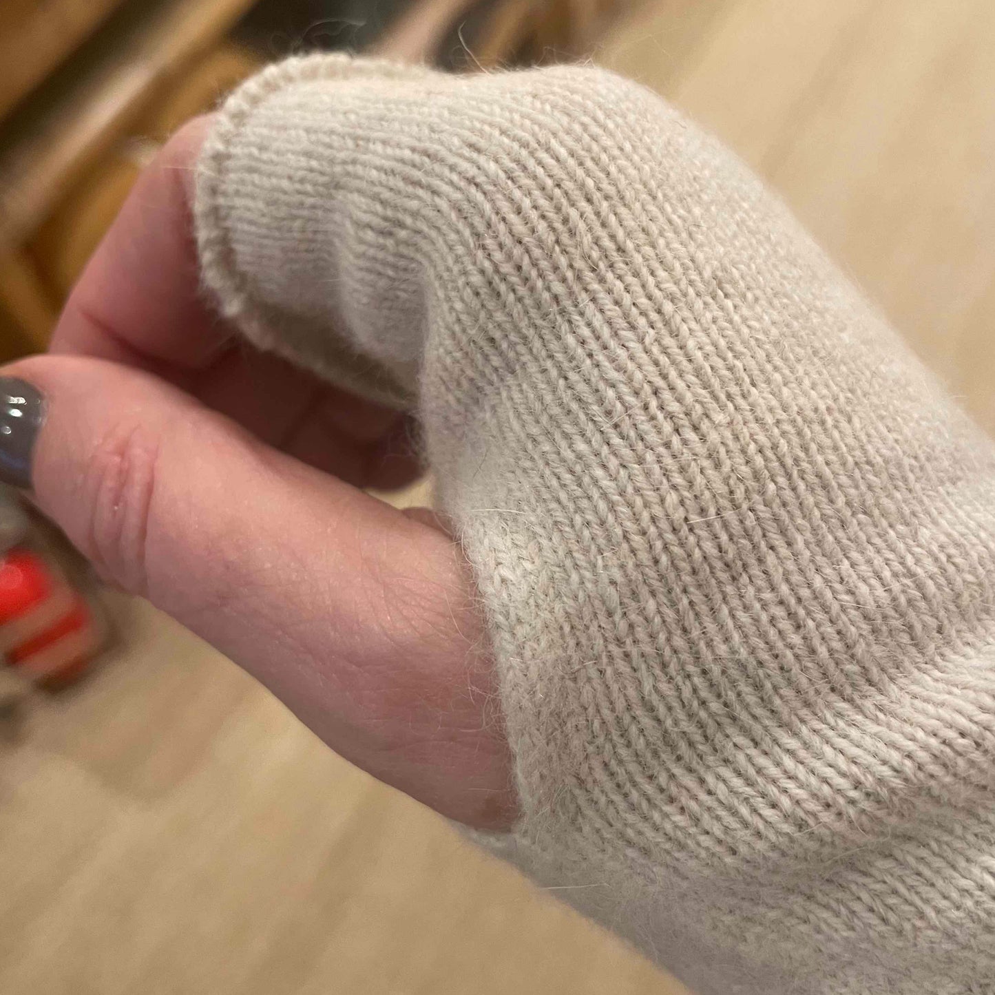 Mitaines Laine et Angora Naturel