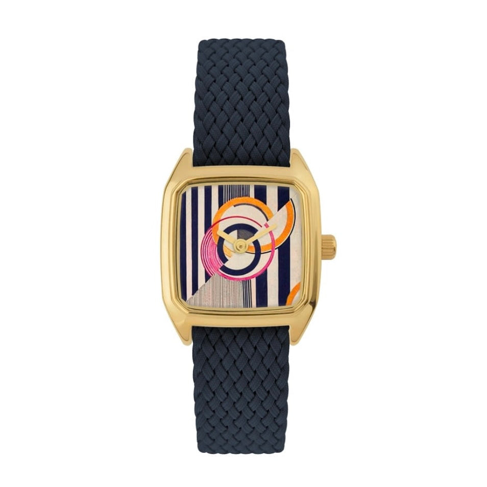 Montre Prima Popova - Bracelet perlon tressé bleu nuit