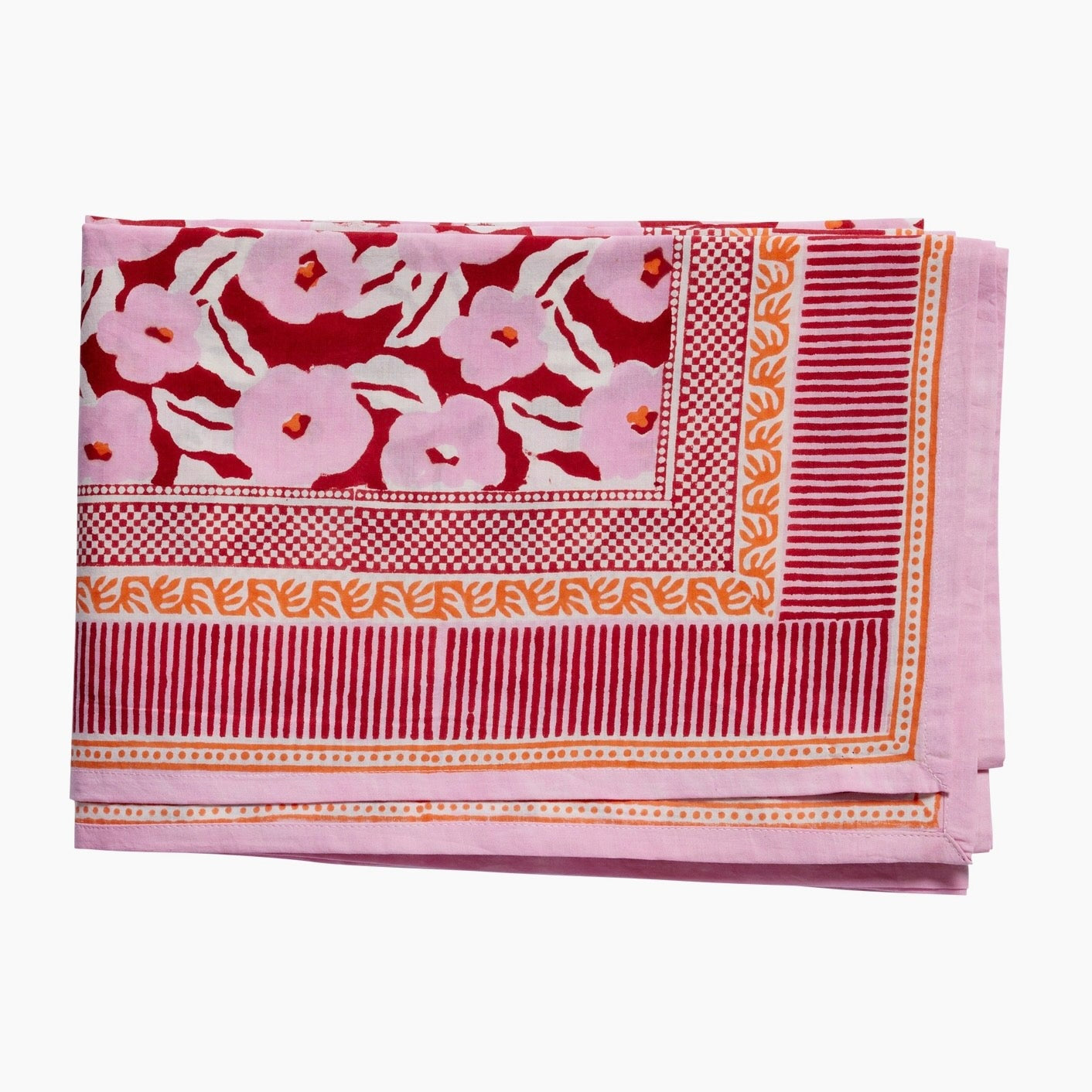 Nappe bordeaux fleurs roses
