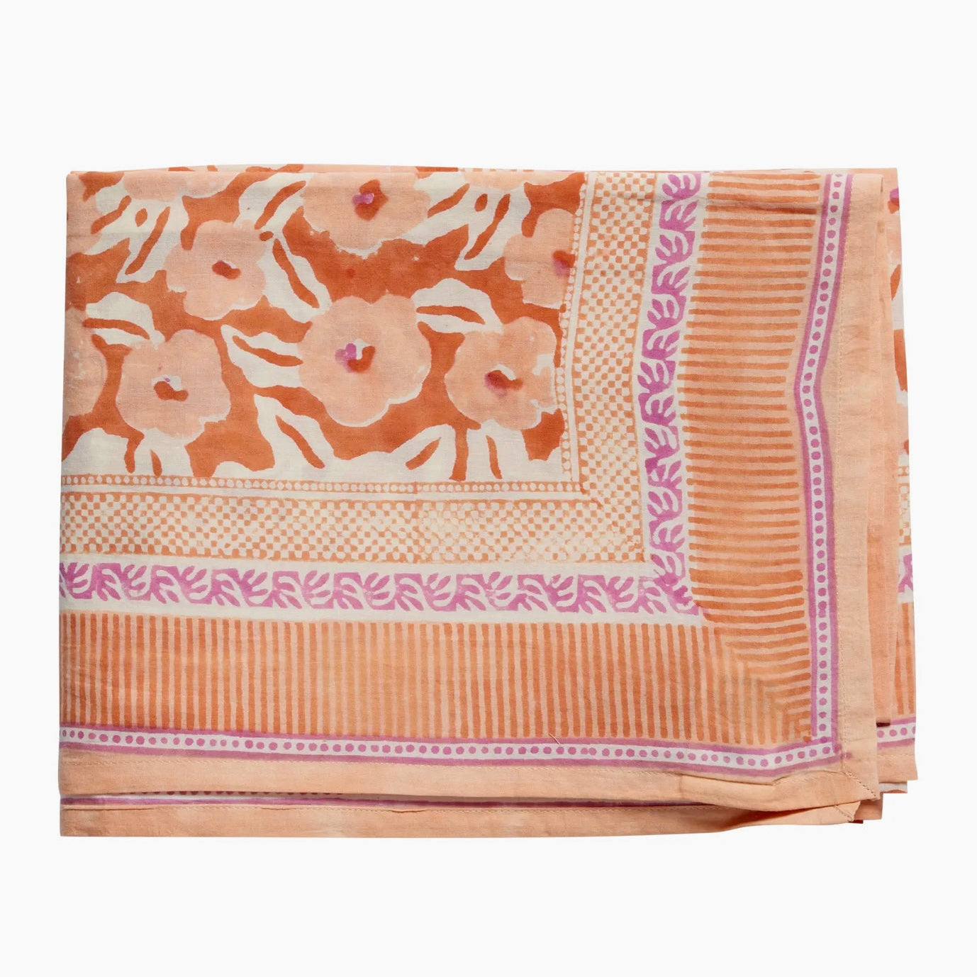 Nappe orange fleurs oranges